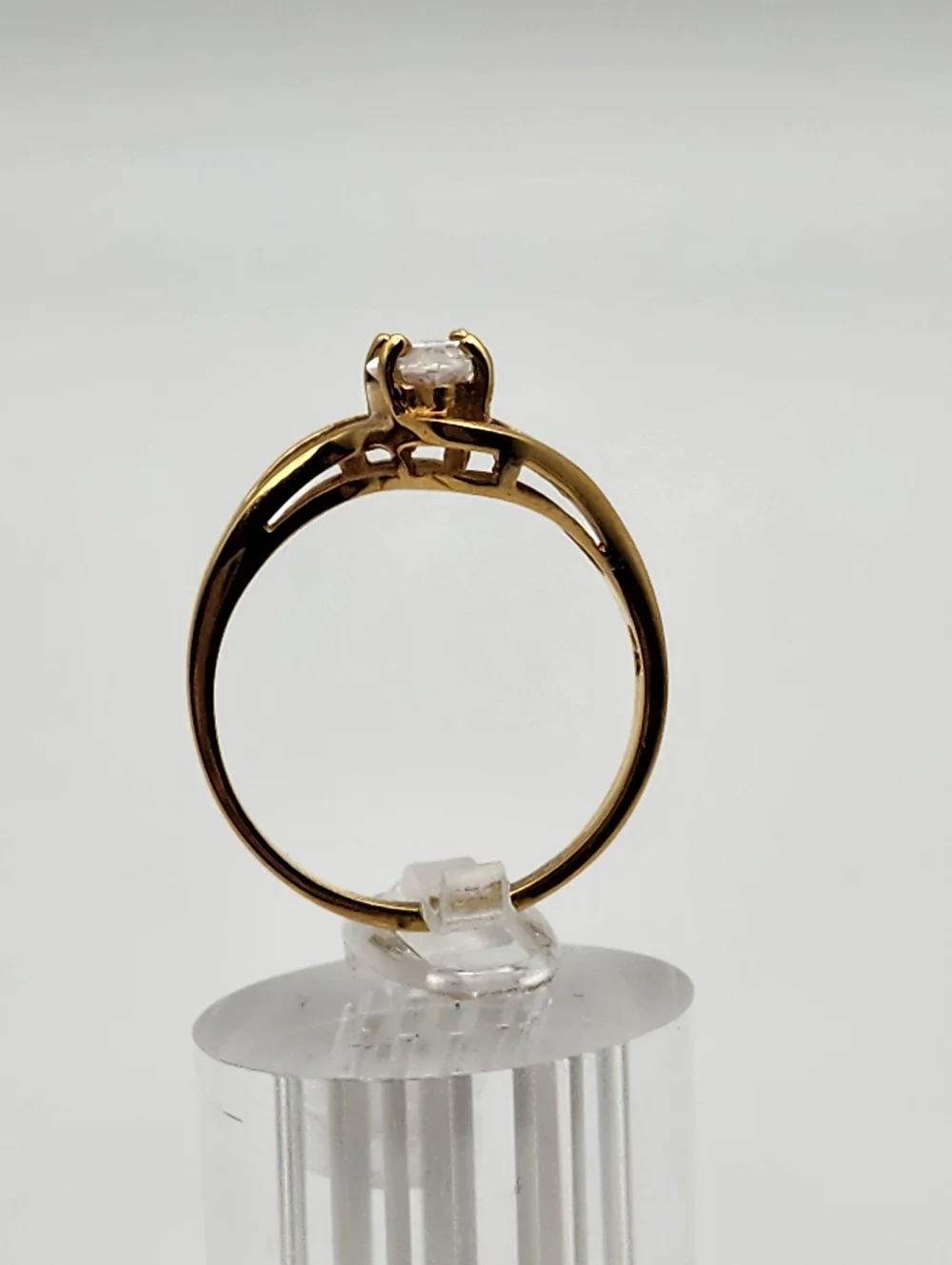 Vintage Chateau D'Argent Gold Tone Marquise Cut Cubic Zirconia Ring (11)